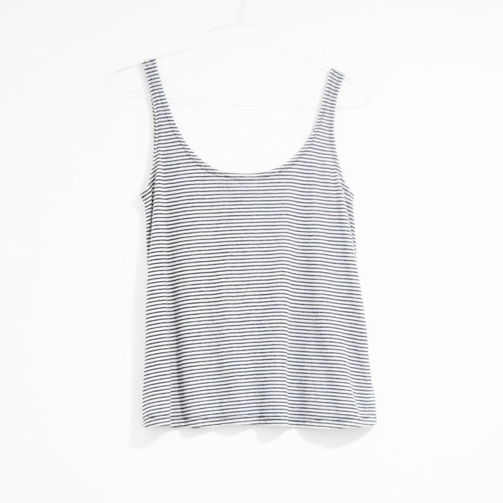 OLD NAVY Black & White Horizontal Stripe Singlet Tank Top | Size S